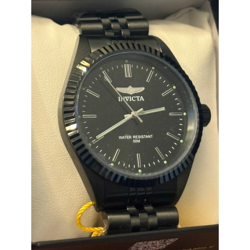 Invicta Specialty Serrate Men’s Watch 43mm Black Steel New with Box - Picture 2 of 5